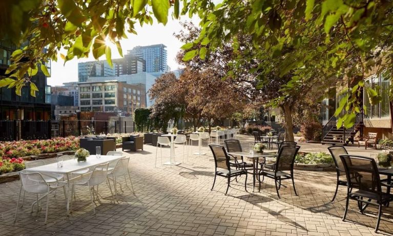Outdoor terrace at DoubleTree By Hilton Montreal.