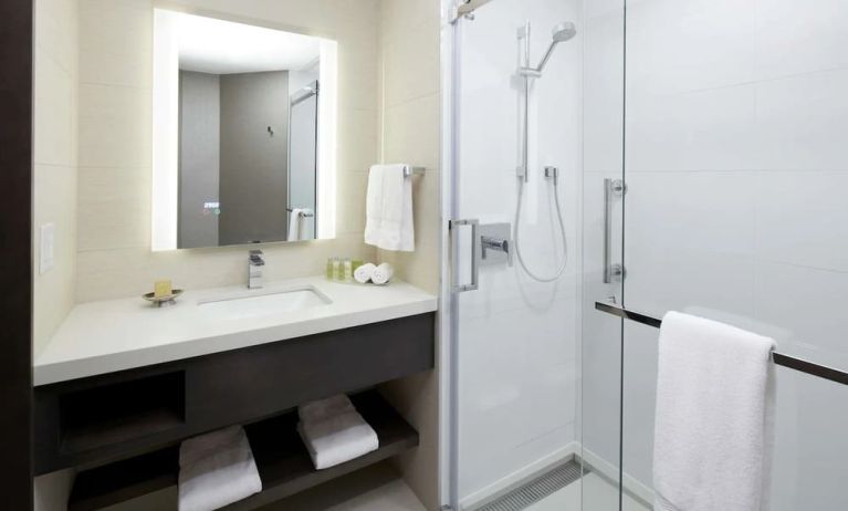 Guest bathroom at DoubleTree By Hilton Montreal.