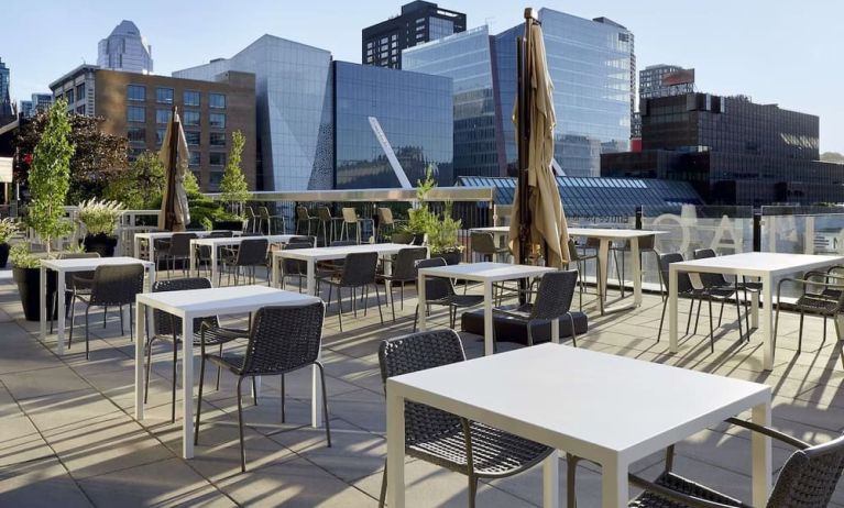 Outdoor terrace at DoubleTree By Hilton Montreal.