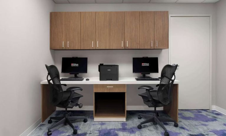 Business center at Hilton Garden Inn Calgary Airport.