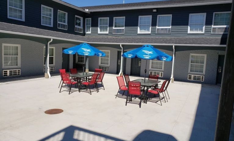 Outdoor terrace at Days Inn By Wyndham Saint John New Brunswick.