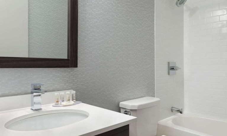 Guest bathroom at Days Inn By Wyndham Saint John New Brunswick.