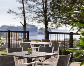 Outdoor terrace at Crowne Plaza Saint John Harbour View By IHG.