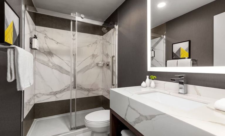 Guest bathroom at Crowne Plaza Saint John Harbour View By IHG.