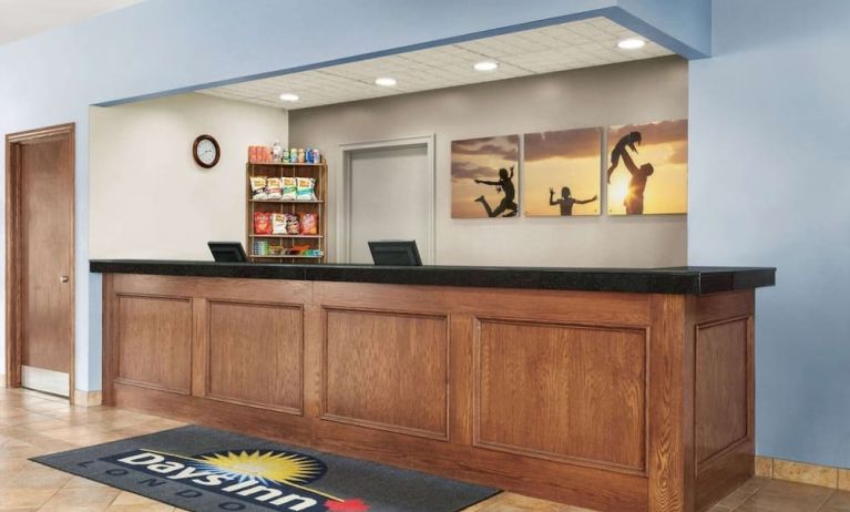 Reception desk at Days Inn By Wyndham London.