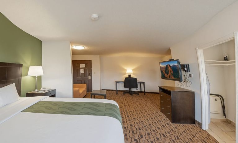 Day use room at Coratel Plus Suites Wichita West Airport.