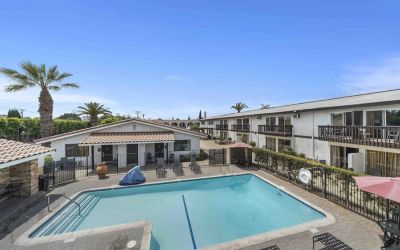 Outdoor pool at Lemon Tree Hotel & Suites Anaheim.