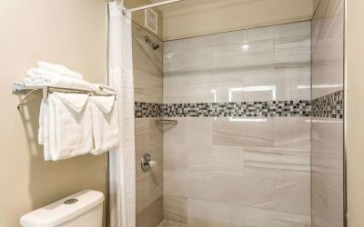 Guest bathroom at Econo Lodge Inn & Suites Murfreesboro Shopping District.
