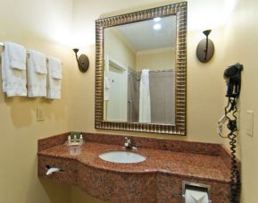 Guest bathroom at Wyndham Lake Charles.