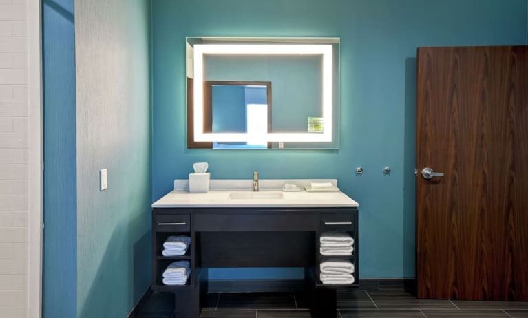 Guest bathroom at Home2 Suites El Reno.