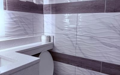 Guest bathroom at THE VINE HOTEL BRONX.