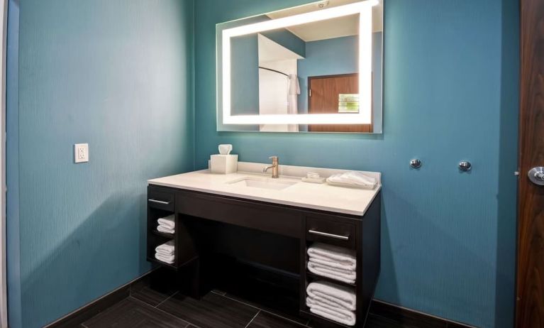 Guest bathroom at Home2 Suites By Hilton El Reno.