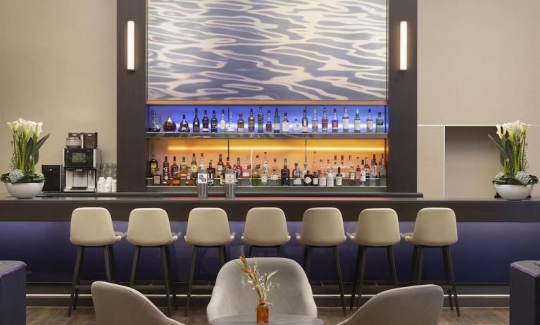 Hotel bar at Hilton Dusseldorf.