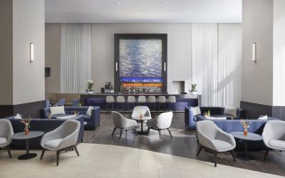 Lobby and lounge at Hilton Dusseldorf.
