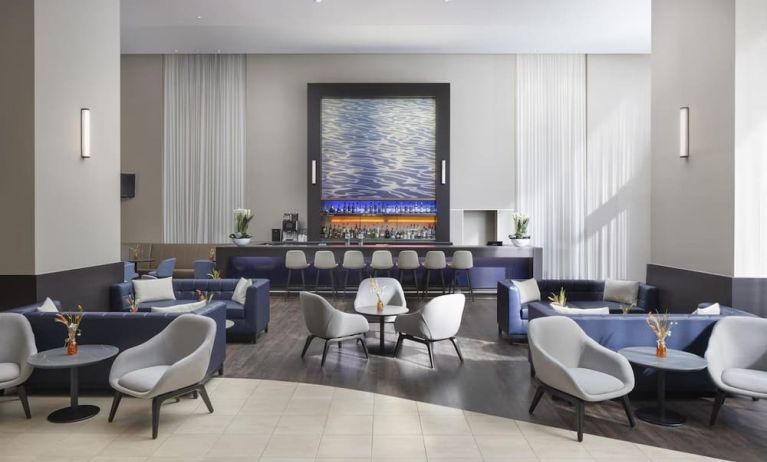 Lobby and lounge at Hilton Dusseldorf.