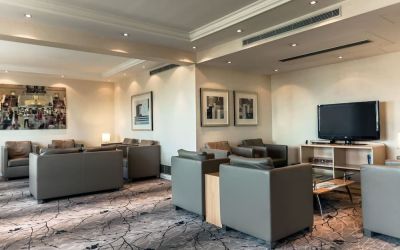 Lobby and lounge at Hilton Dusseldorf.