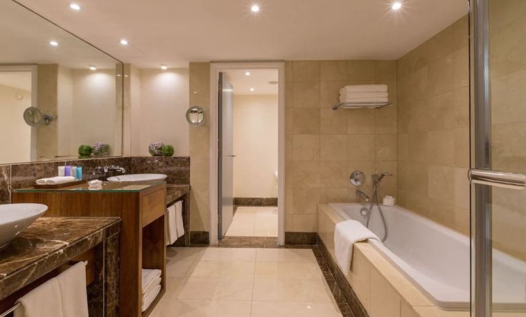 Guest bathroom at Conrad Dublin.