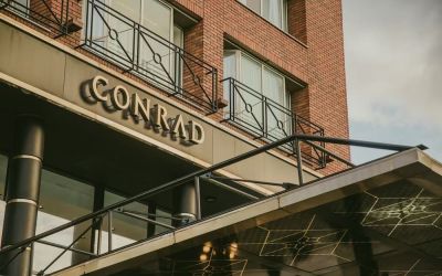 Hotel exterior at Conrad Dublin.