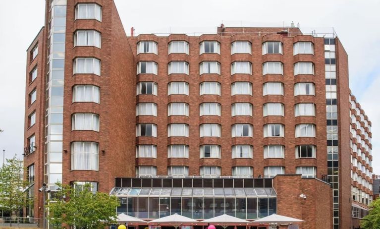 Hotel exterior at Conrad Dublin.