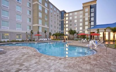 Outdoor pool at Homewood Suites By Hilton Orlando Theme Parks.