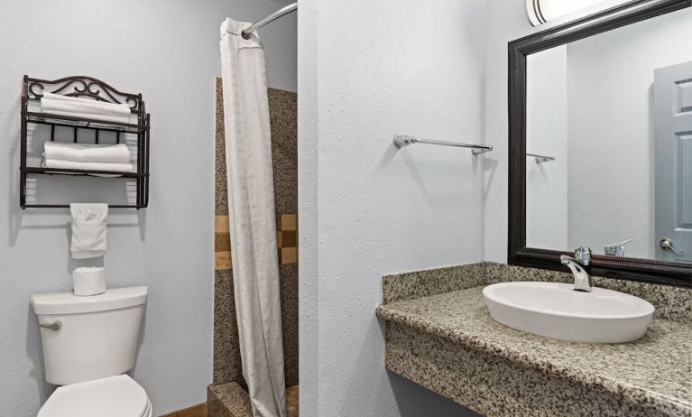 Guest bathroom at Bay Breeze Inn.