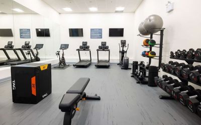 Fitness center at DoubleTree By Hilton Calgary North.