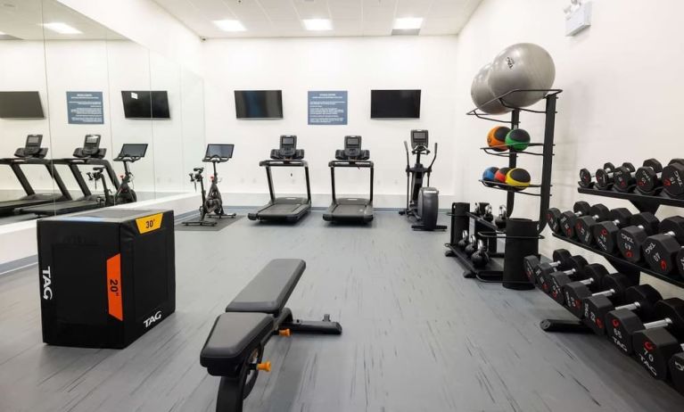 Fitness center at DoubleTree By Hilton Calgary North.