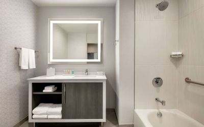 Guest bathroom at Embassy Suites By Hilton Atlanta Midtown.