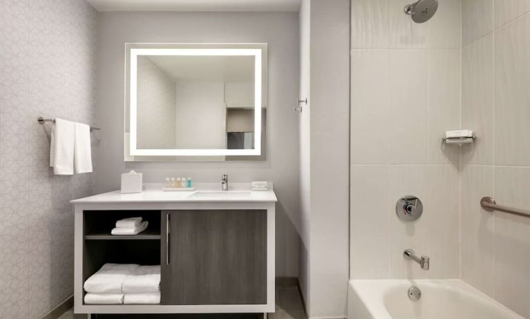 Guest bathroom at Embassy Suites By Hilton Atlanta Midtown.