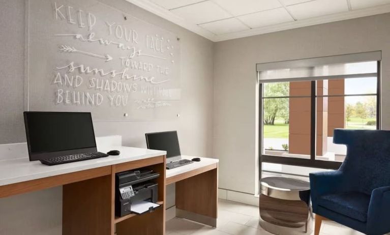 Business center at La Quinta Inn & Suites By Wyndham Lackawanna.