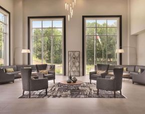 Lobby seating at Radisson Hotel Atlanta Airport.