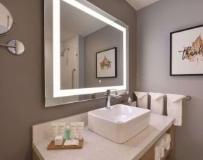 Guest bathroom at Radisson Hotel Atlanta Airport.