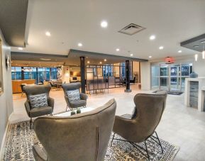 Lobby seating at Radisson Hotel Atlanta Airport.