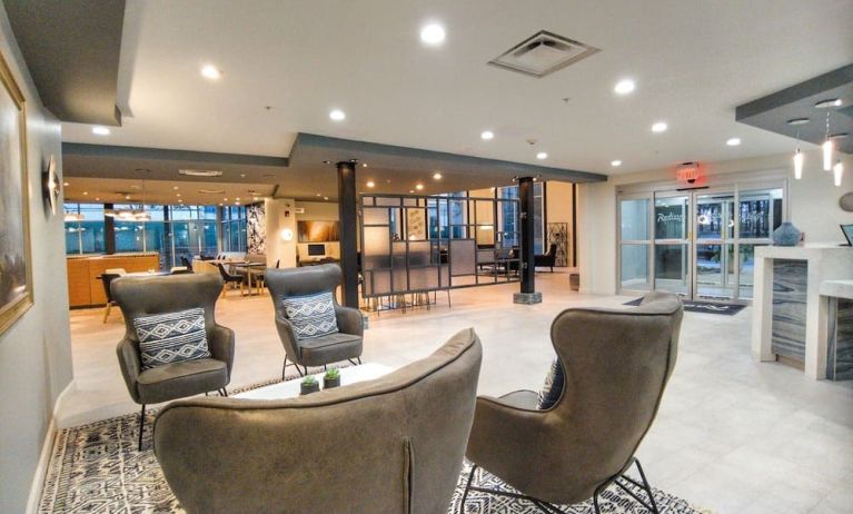 Lobby seating at Radisson Hotel Atlanta Airport.