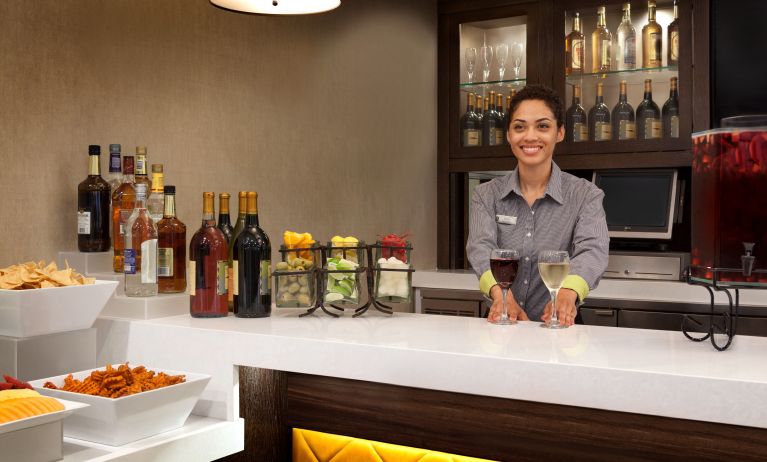 Hotel bar at Embassy Suites By Hilton Brea North Orange County.
