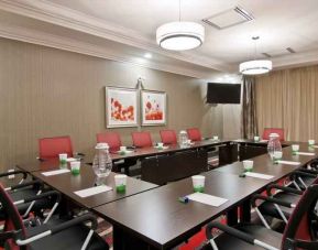 Comfortable meeting room suitable for small groups at the Hampton Inn & Suites by Hilton Toronto Markham.