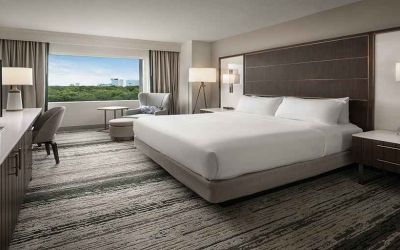 Deluxe king room with TV screen and amazing view at the Signia by Hilton Orlando Bonnet Creek.