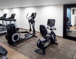Fully equipped gym at the DoubleTree by Hilton Cleveland Westlake.