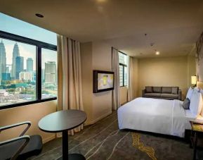 Queen room with beautiful views of KL Tower at the Hilton Garden Inn Kuala Lumpur Jalan Tuanku Abdul Rahman North.