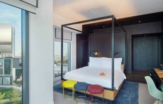 King premium room with working station and great view at the Canopy by Hilton Dubai Al Seef.
