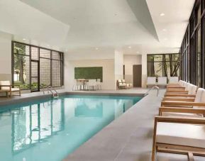 Bright and relaxing indoor pool area at the Double Tree Toronto Airport West.