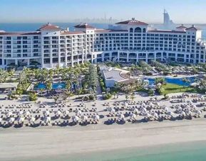 Stunning view of the resort beach at the Waldorf Astoria Dubai Palm Jumeirah.