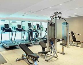 Fully equipped fitness center at the Hilton Garden Inn Dubai Mall of the Emirates.