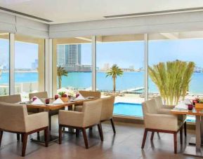Beautiful restaurant suitable as workspace at the Hilton Ras Al Khaimah Beach Resort.