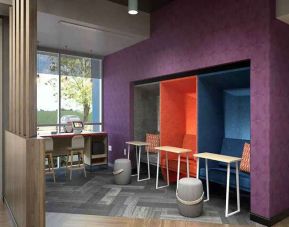Funky work cubicles idea for coworking at Tru by Hilton Edinburg.