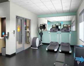 Well-equipped indoor fitness center at Tru by Hilton Edinburg.