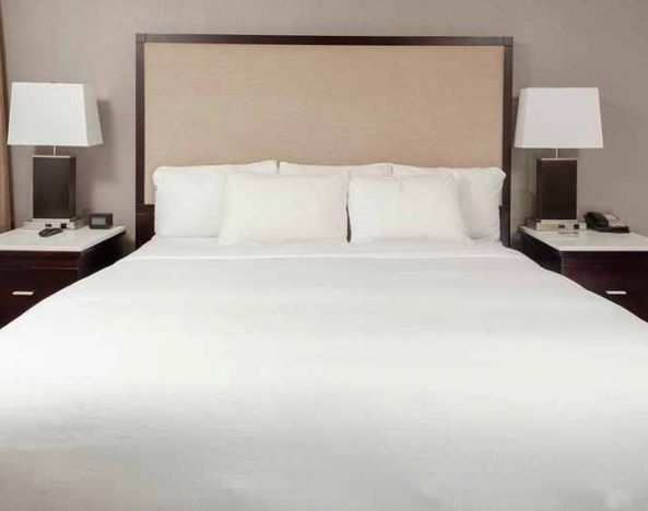 standard king bedroom with natural light at DoubleTree Suites by Hilton Hotel Dayton - Miamisburg.