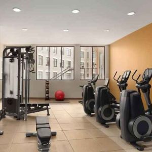 Full equipped fitness center at the Embassy Suites by Hilton Alexandria-Old Town.