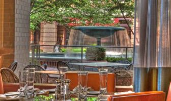 Stylish restaurant perfect as workspace at the Embassy Suites by Hilton Alexandria-Old Town.
