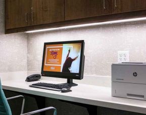 professional, well-equipped coworking space and work desk at Hampton Inn Wichita Northwest.